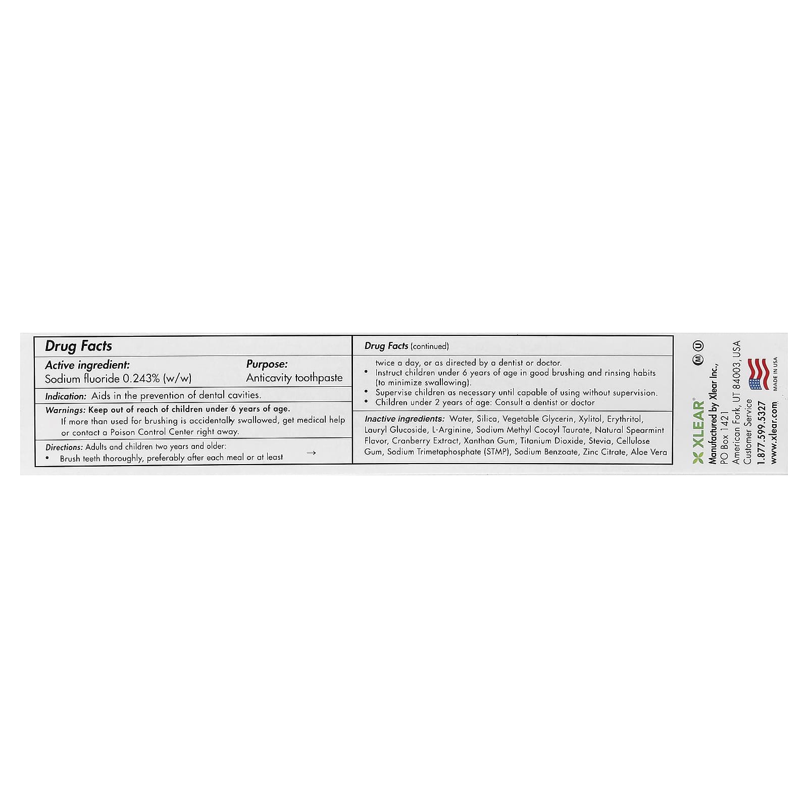 Xlear Spry Toothpaste with Fluoride, Spearmint, 141 g - view 3